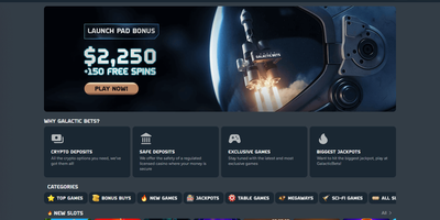 Galactic Bets nettsted forhåndsvisning